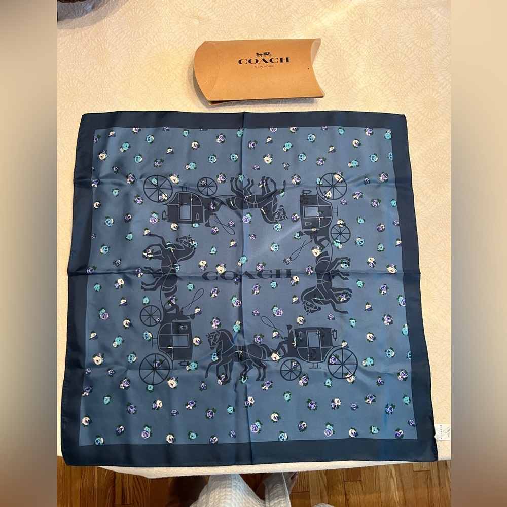 Coach Pacific Blue Scarf NWT